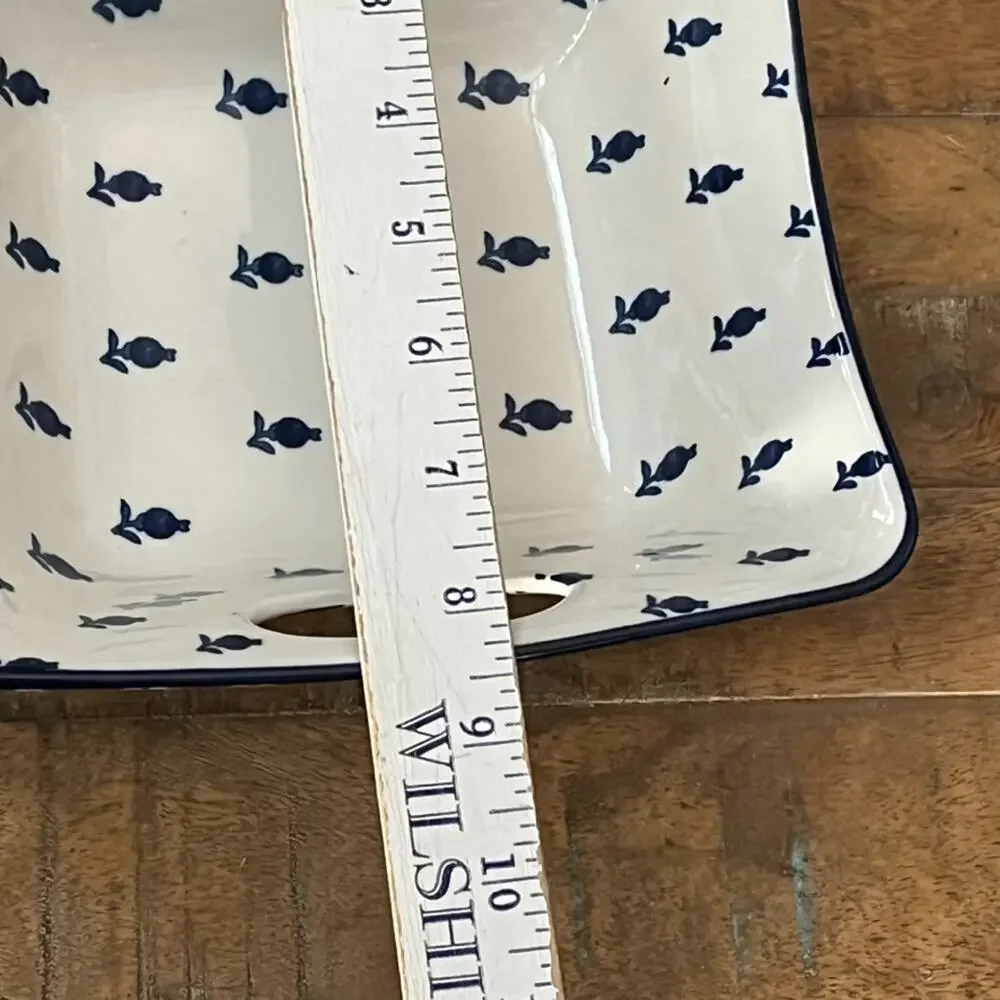 Certified International Bronson Pinchot Home Serving Bowl Set of 4 Blue & White